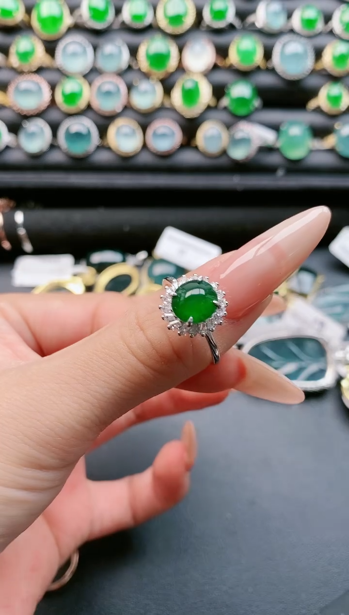 【闪购商品】翡翠戒指银S925镶嵌1111111