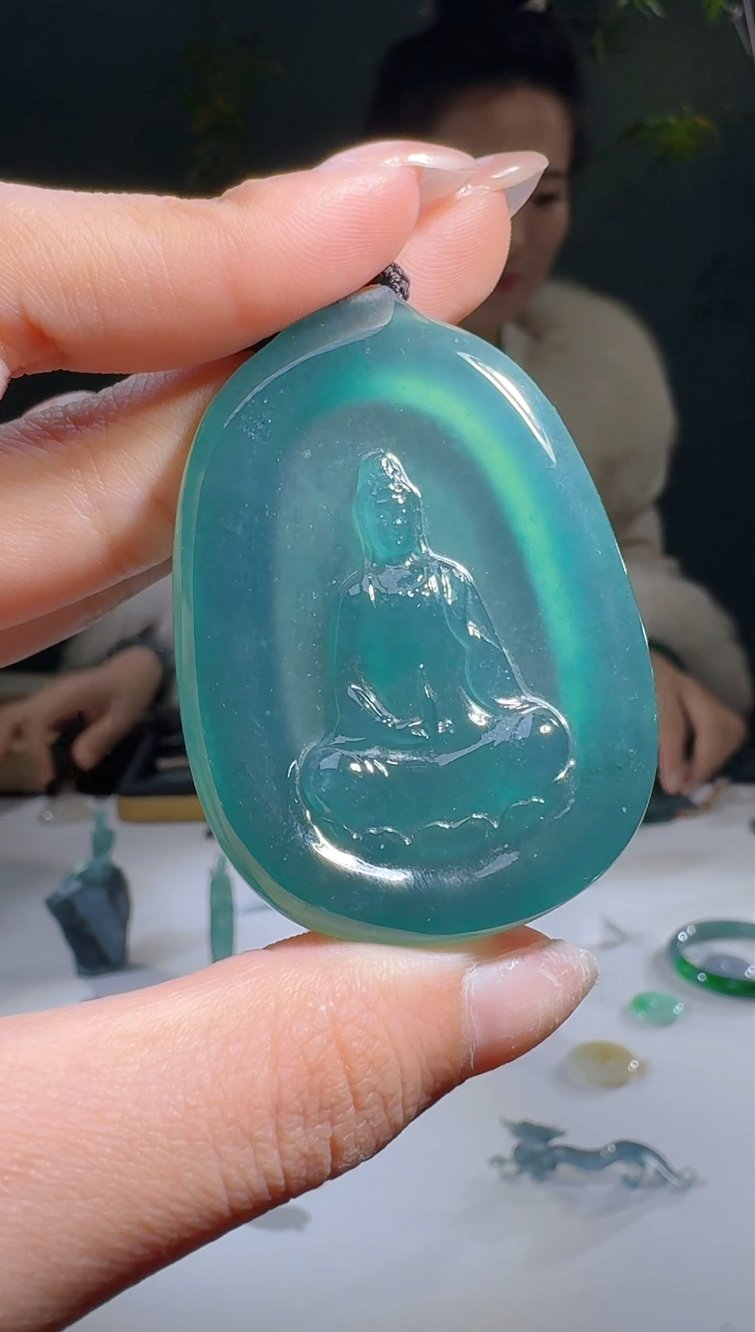 【闪购商品】翡翠颈饰未镶嵌天然A货翡翠观音