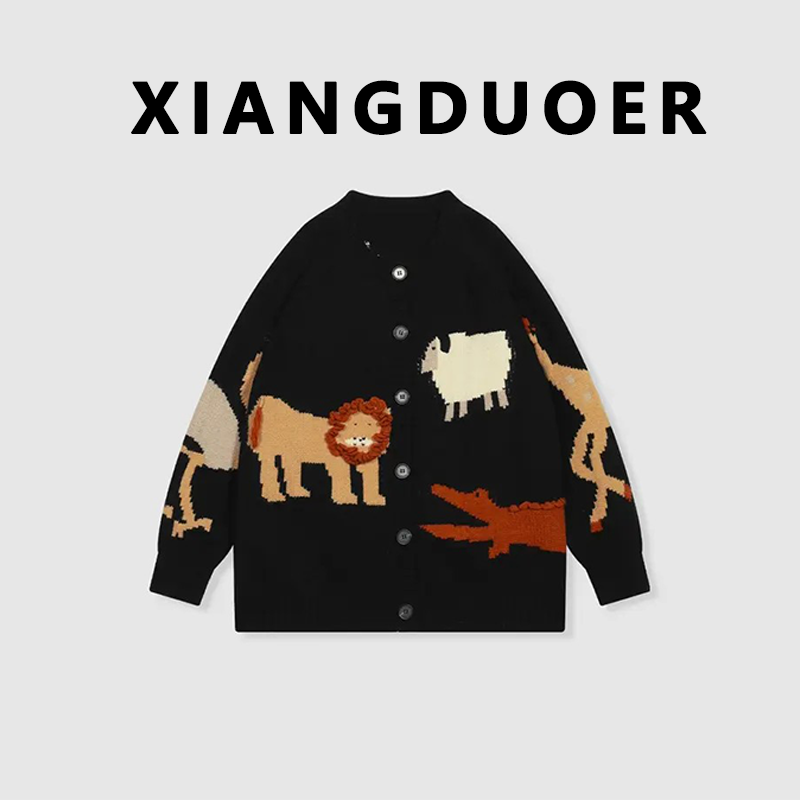 【动物园】时尚百搭开衫毛衣舒适洋气休闲风女2025冬季新款女士款