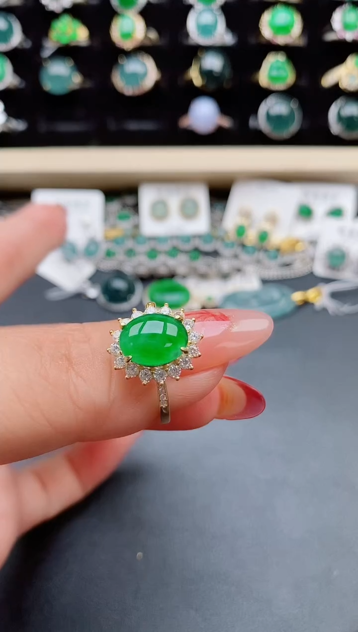 【闪购商品】翡翠戒指银S925镶嵌321321