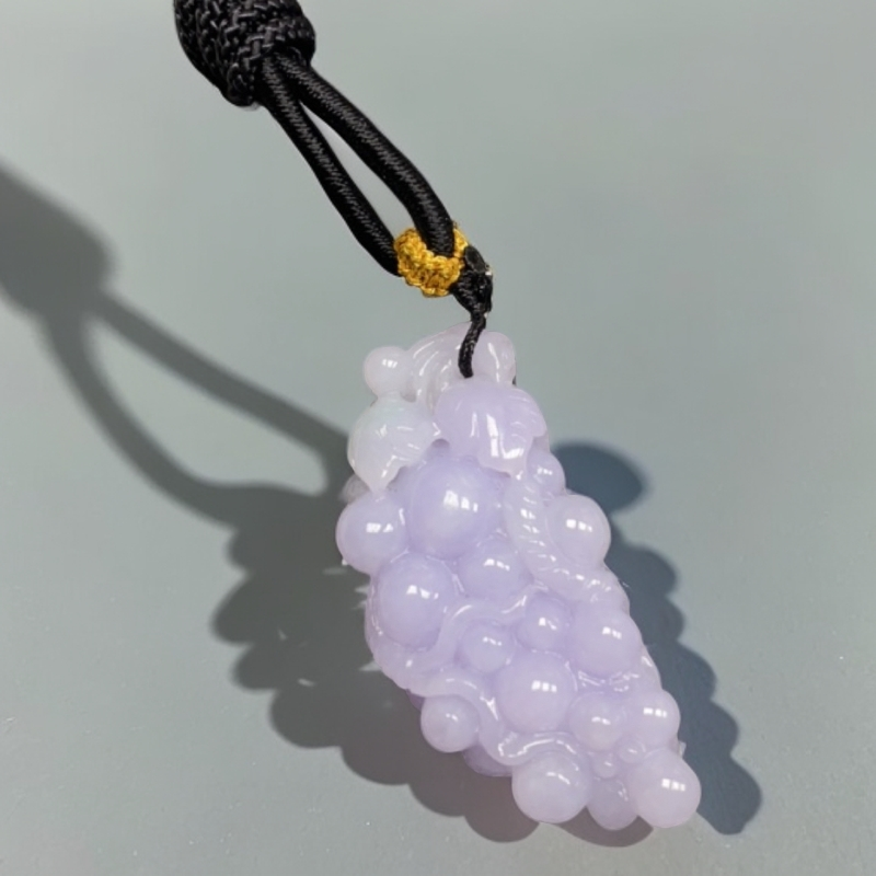 天然缅料a货妖紫色葡萄