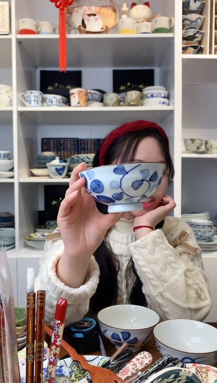 【闪购商品】耐热玻璃唐草花米饭碗