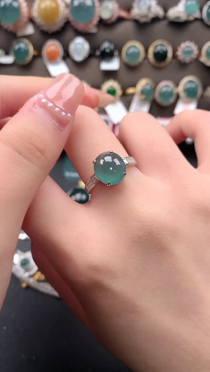 【闪购商品】翡翠戒指银S925镶嵌51241