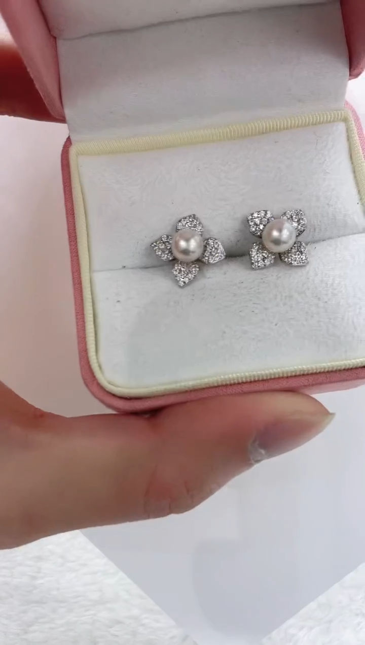 【闪购商品】海水珍珠耳饰银S925镶嵌海水珍珠耳饰
