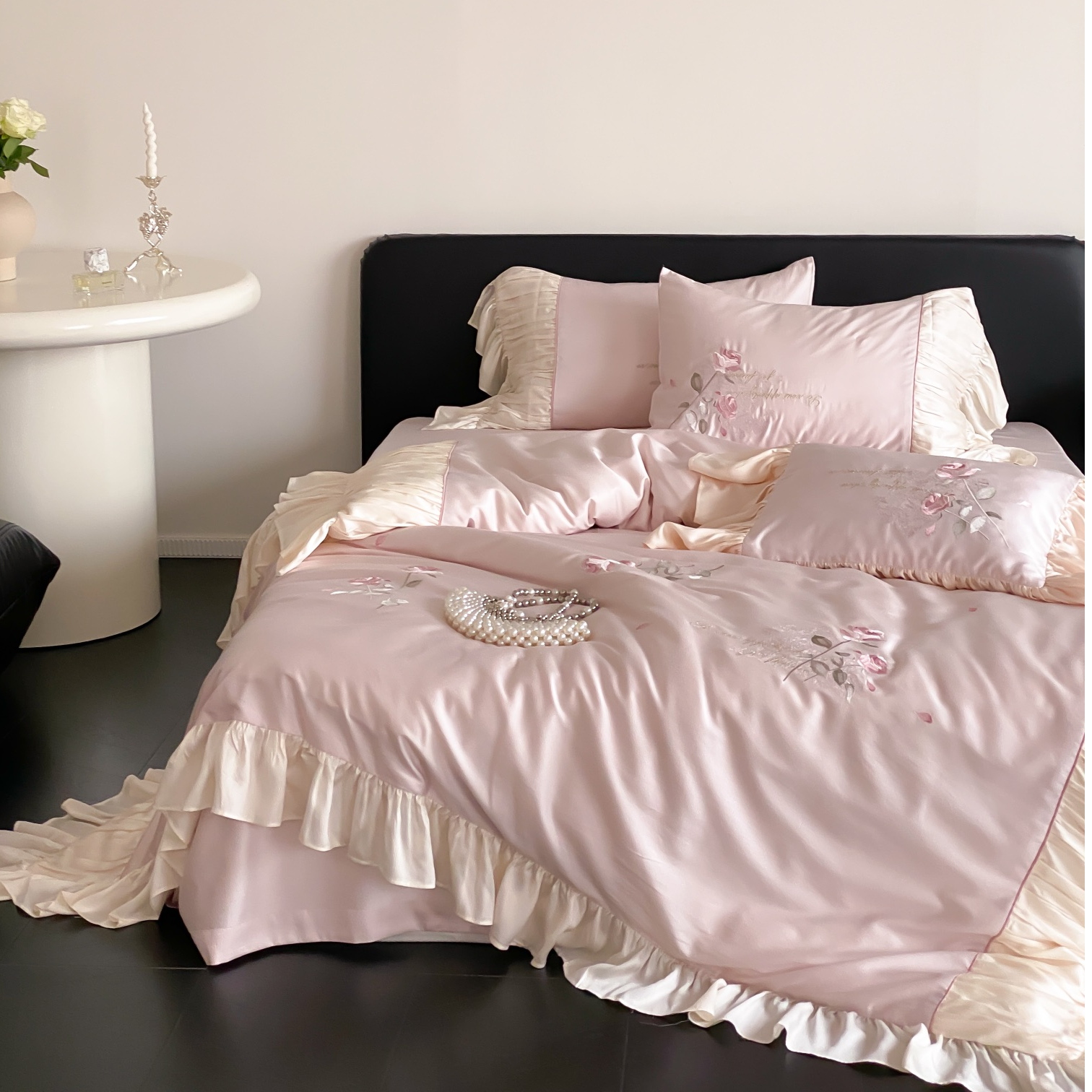 轻闲 | 玫瑰故事 精致刺绣+法式打褶工艺100支双股全棉长绒棉