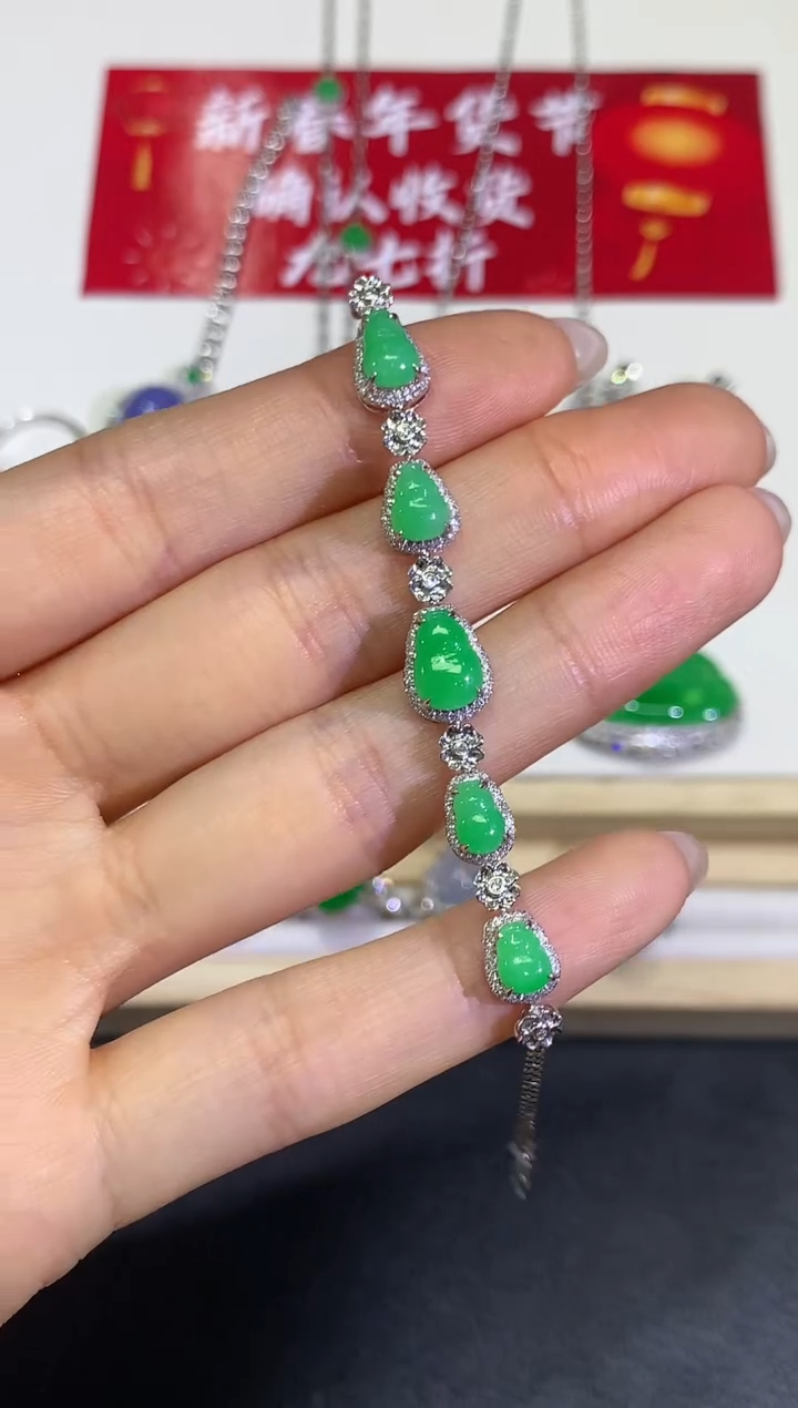 【闪购商品】翡翠颈饰18K金镶嵌团购14