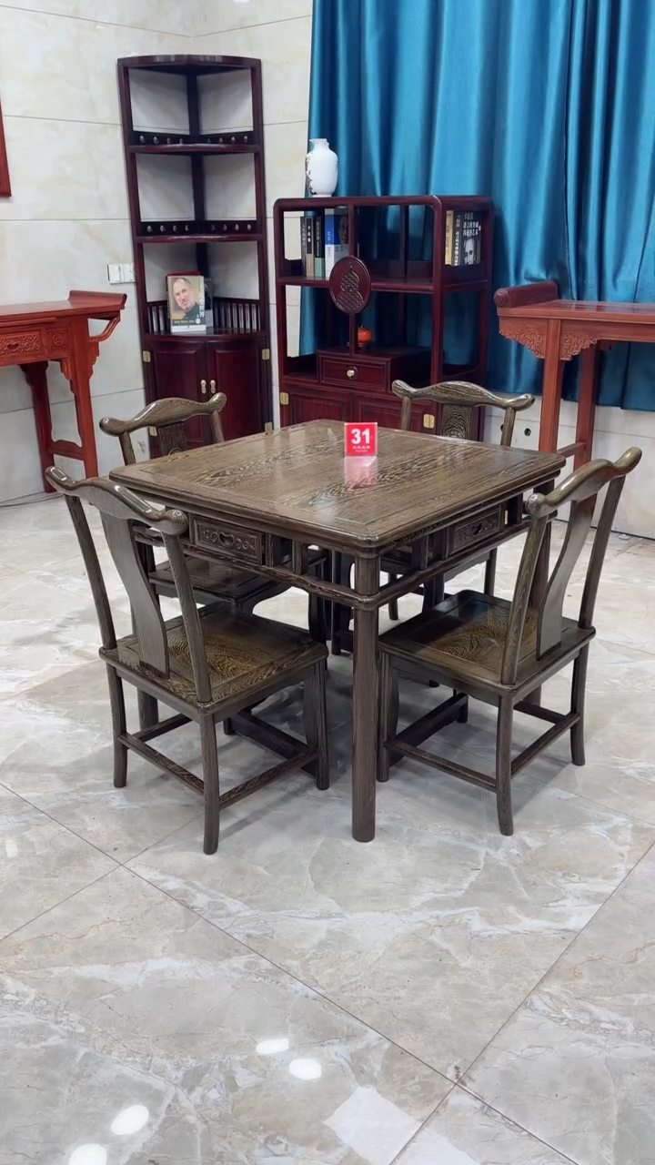 【闪购商品】鸡翅木类成套家具鸡翅木78/78/68方桌五件套