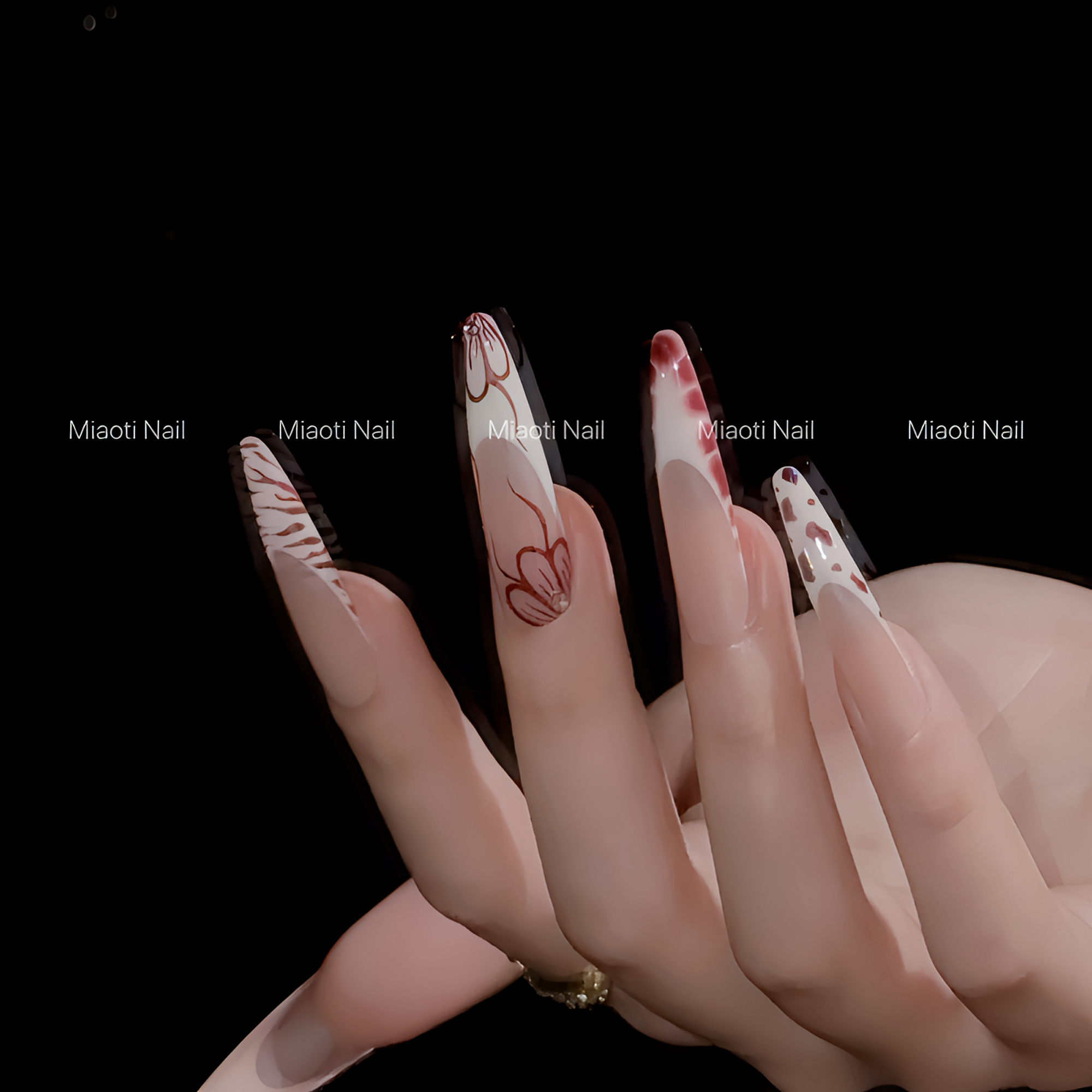 远山红梅 | 9个甲型定制 | Miaoti | 纯手工穿戴甲