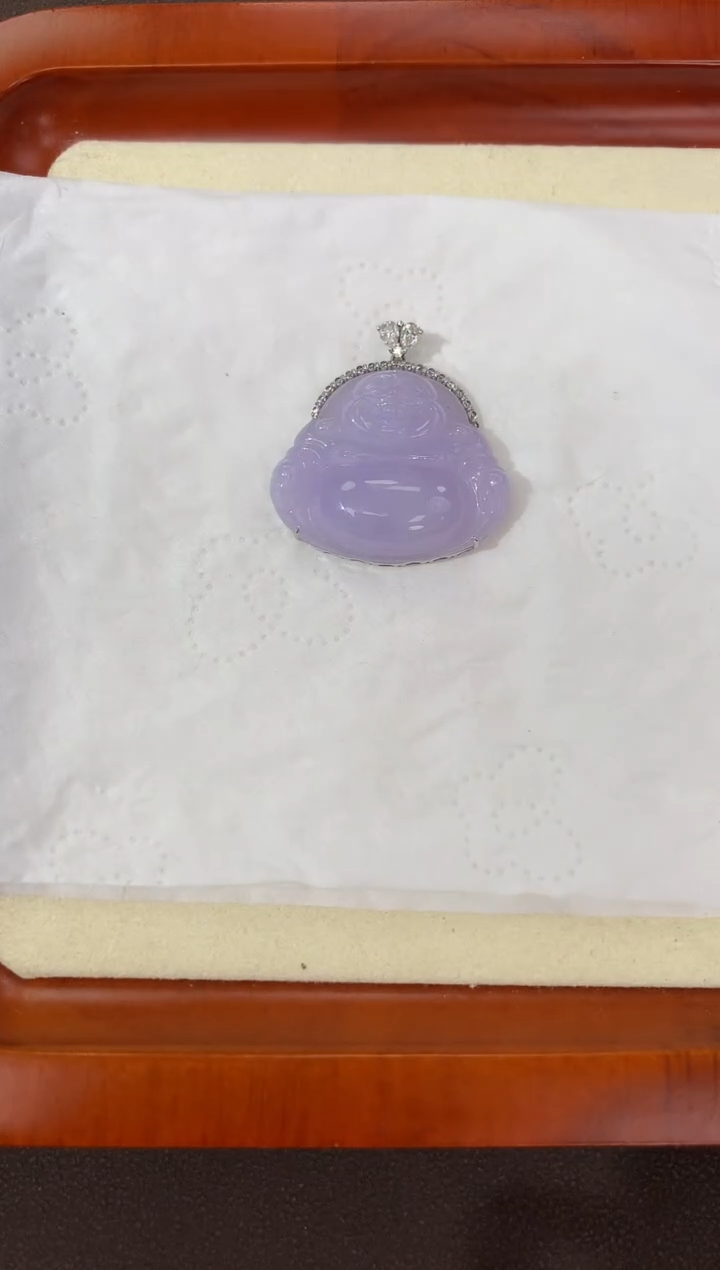 【闪购商品】翡翠颈饰18K金镶嵌天然缅甸a货翡翠