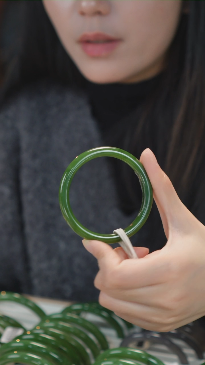 【闪购商品】和田玉手镯未镶嵌144【柚子来啦】和田玉拍一发一58