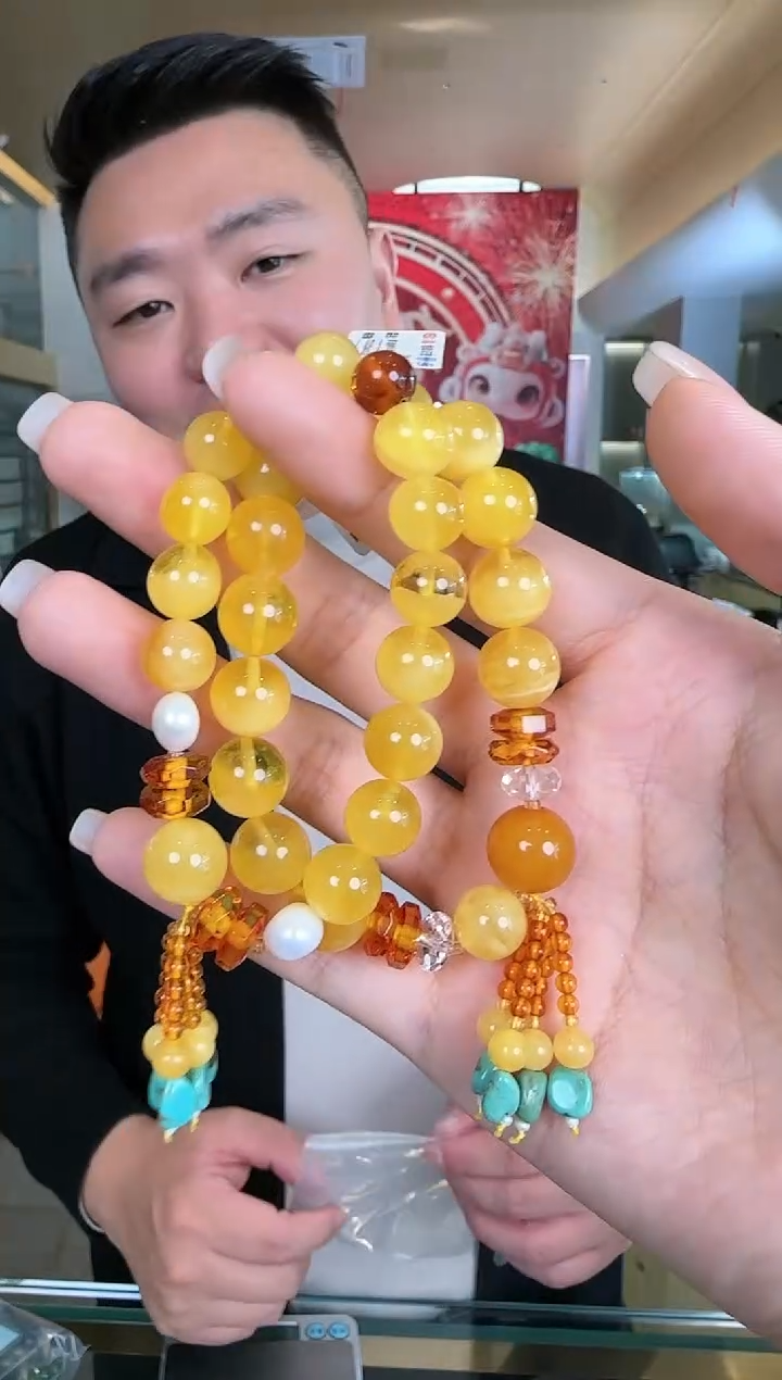 【闪购商品】琥珀手链未镶嵌0124-049多样性发一件