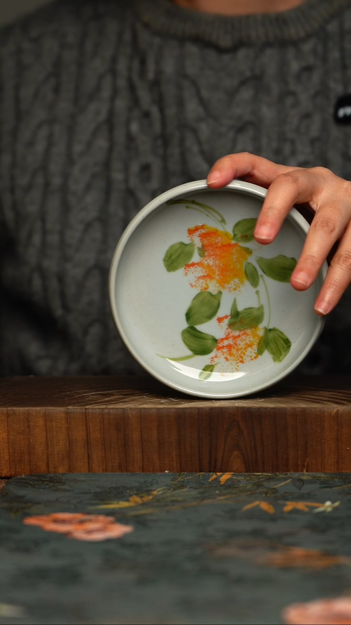 瓷片釉下彩手工手绘同款