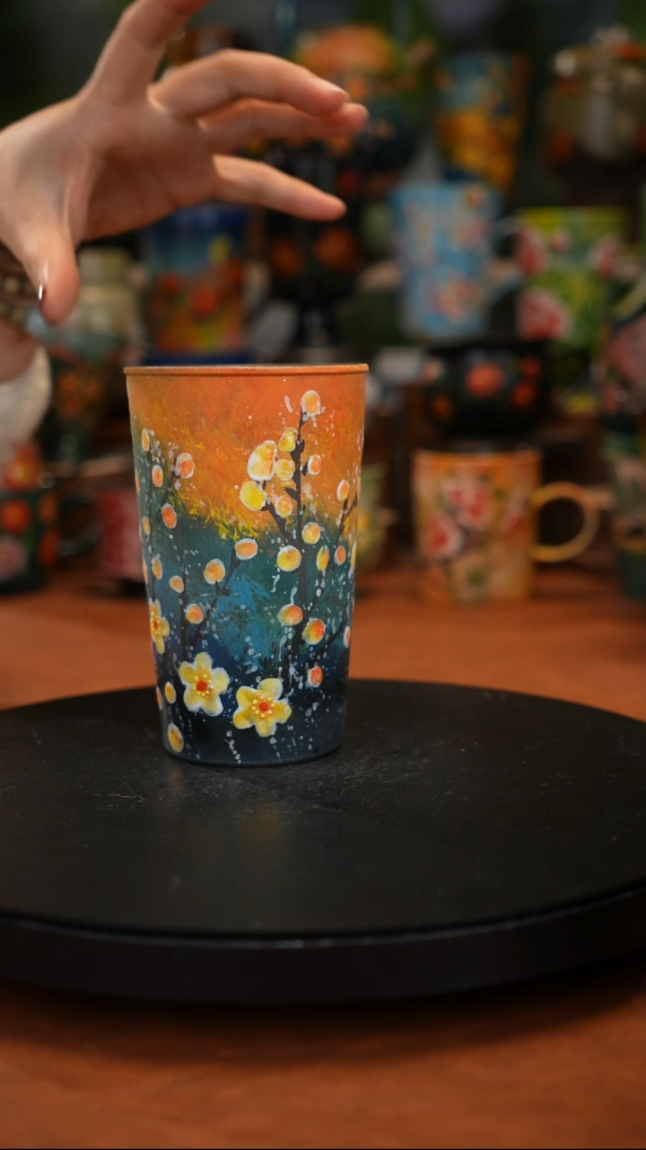 紫砂油画手绘 釉下彩