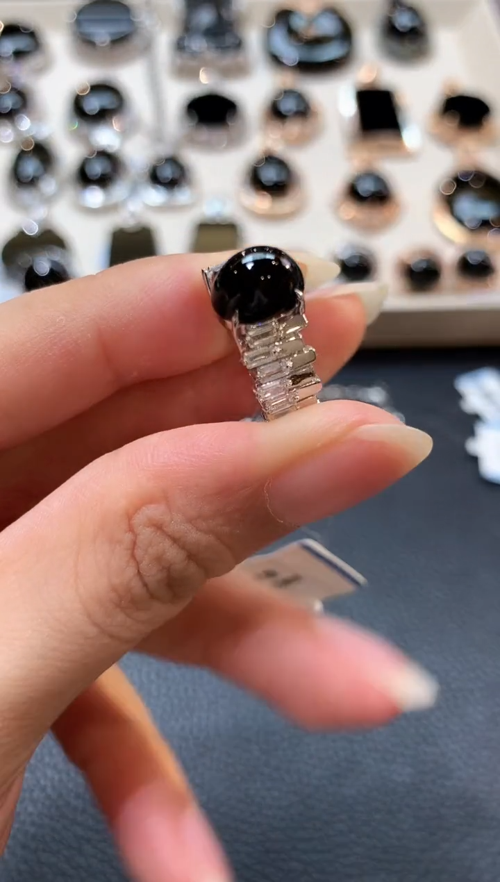 翡翠戒指18K金镶嵌m14  多样性一件发货