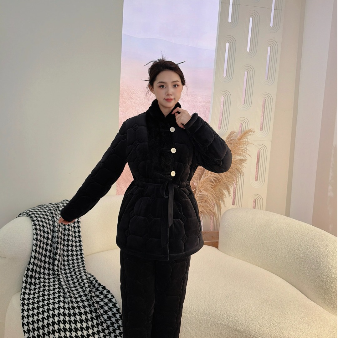 20262冬季新款 爆款加绒加厚可外穿家居服时尚百搭气质保暖