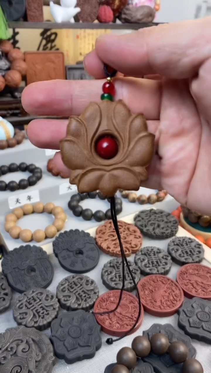 泥塑桥**药咖啡合香牌-莲花款