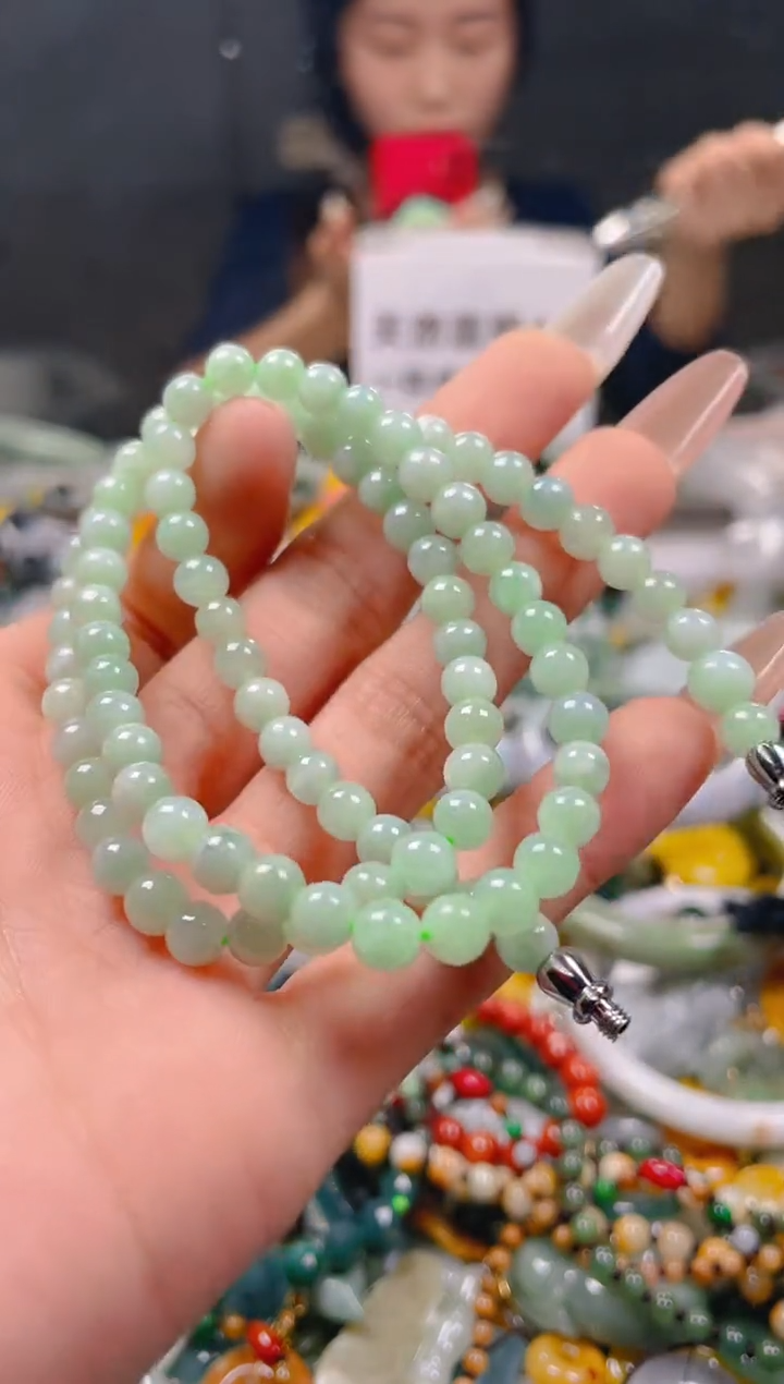 【闪购商品】翡翠颈饰未镶嵌5MM/L/翡翠A货一图一物