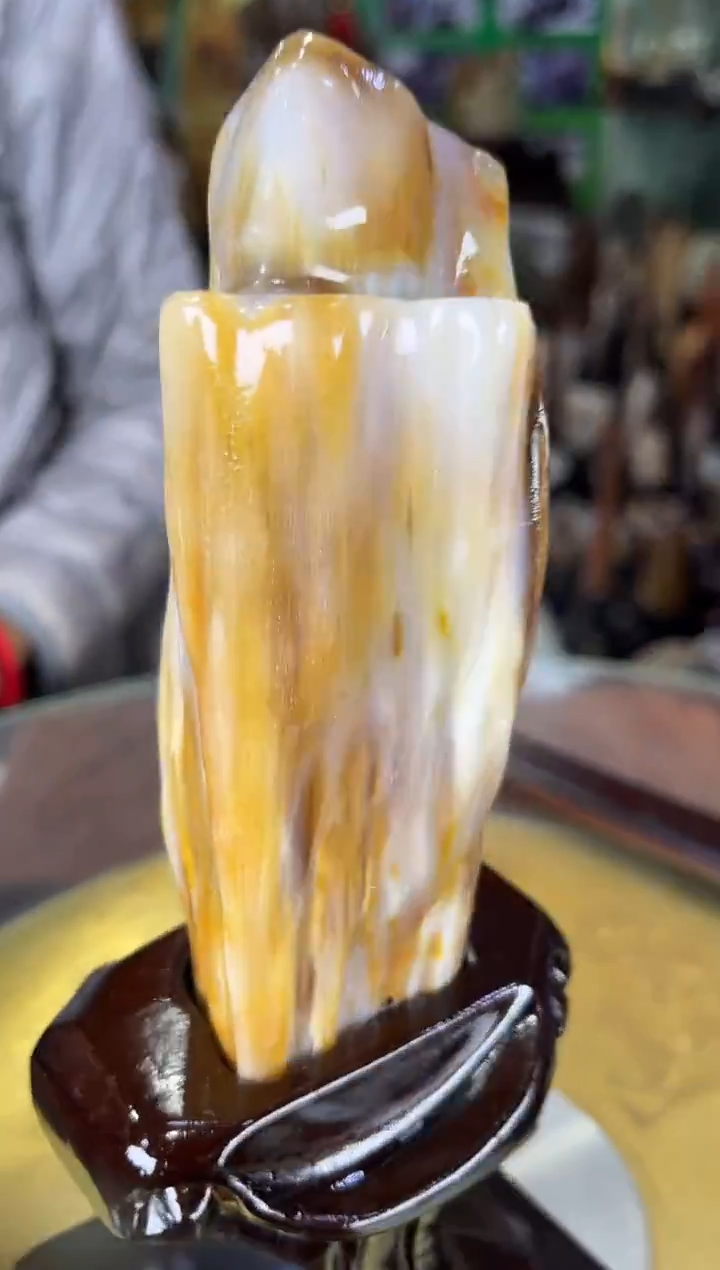 缅甸天然树化玉摆件