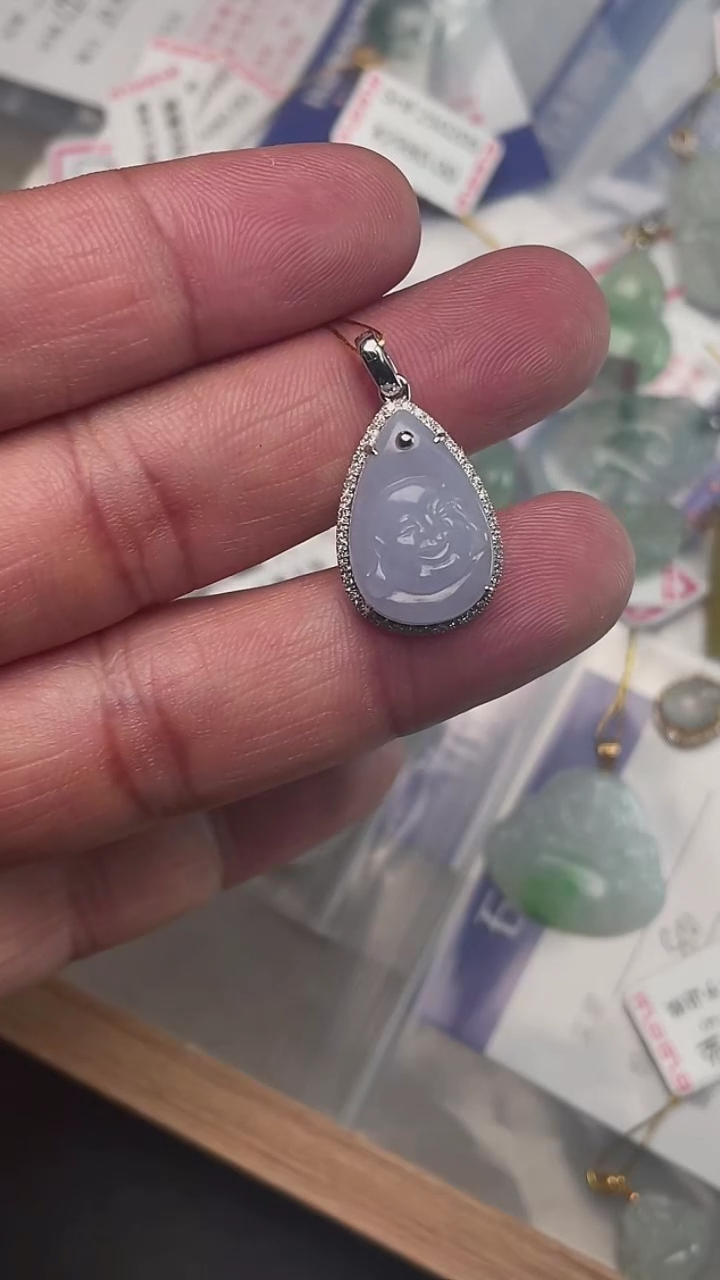 【闪购商品】翡翠颈饰18K金镶嵌天然缅甸翡翠A货