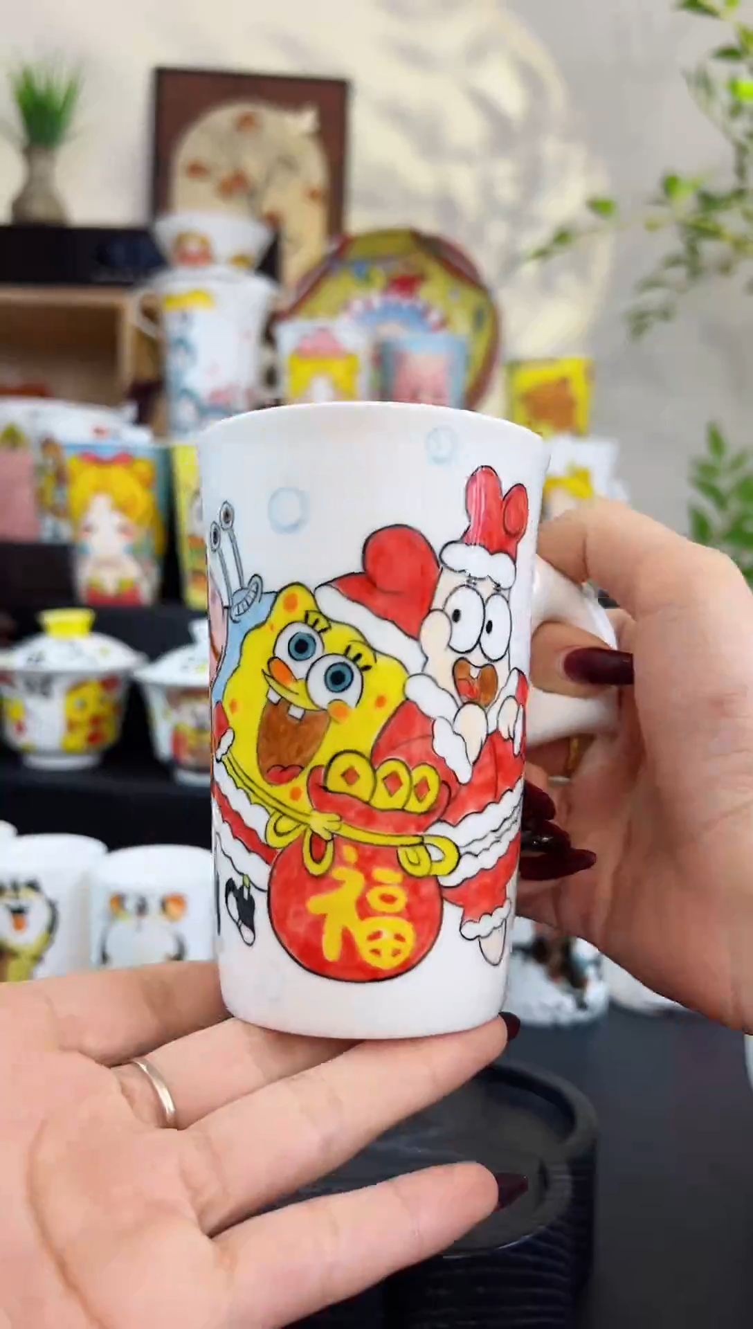 【闪购商品】摆件笙笙漫 手工手绘陶瓷杯杯