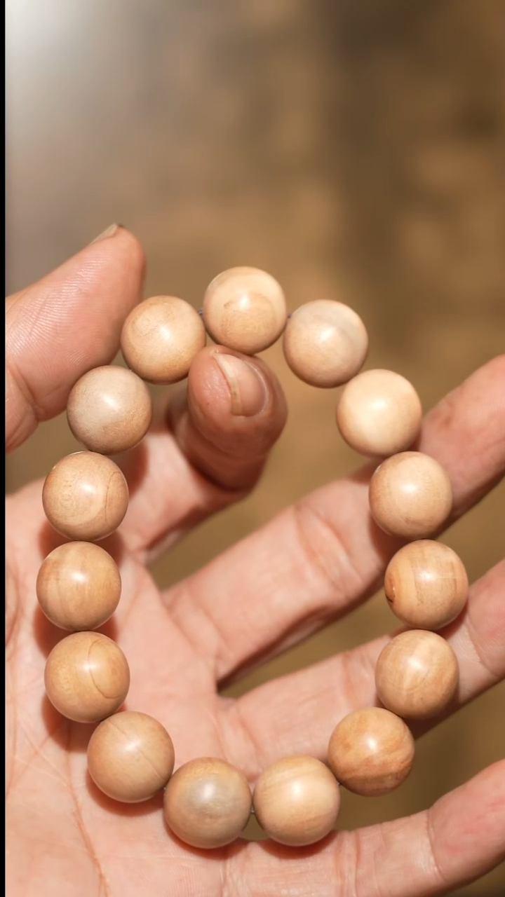 檀香木手串/手链古***木海南檀香15mm圆珠单圈