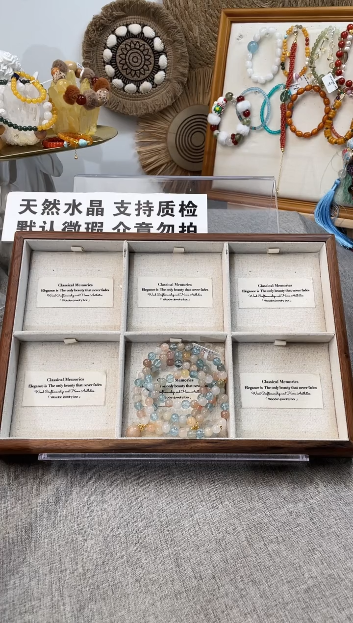 未镶嵌手串水晶W*蓝托帕彩兔毛（多样性发一）