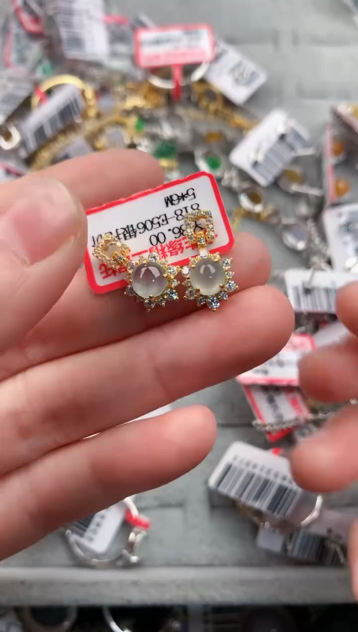 银S925镶嵌戒指翡翠666----8
