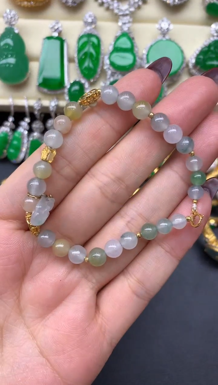 18K金镶嵌手链翡翠116-中国好珍宝·