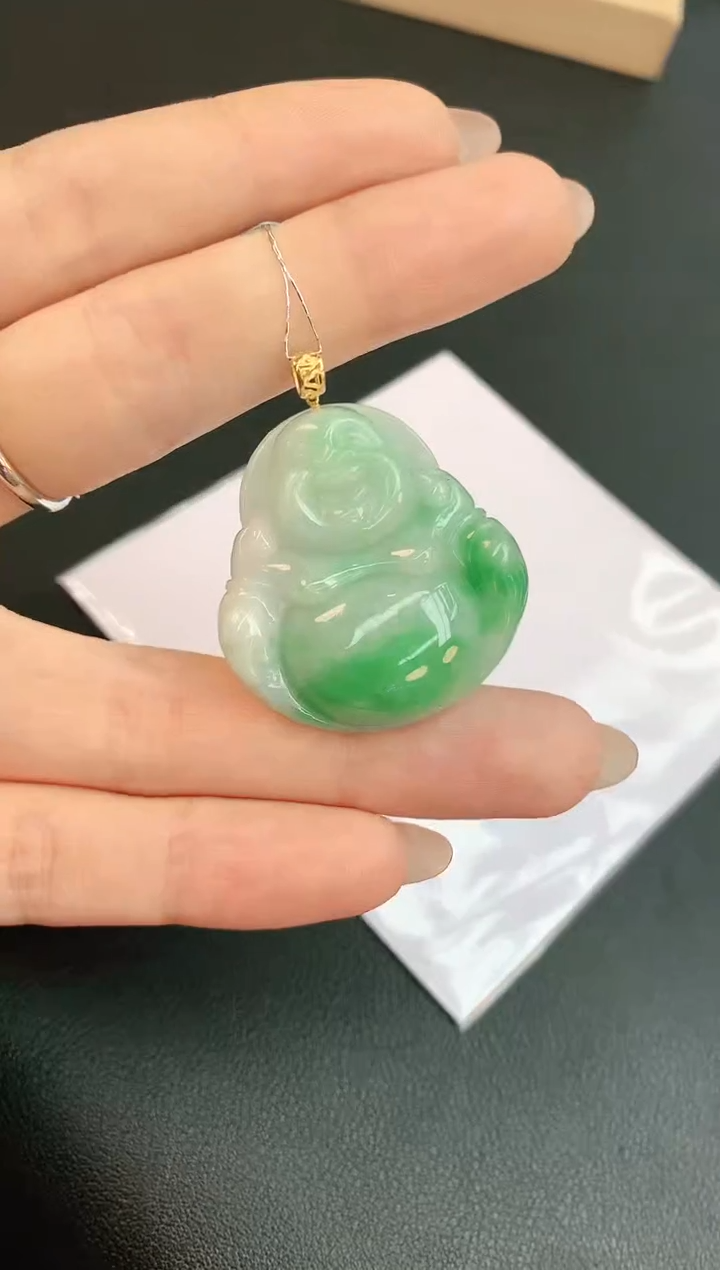 【闪购商品】翡翠颈饰18K金镶嵌赠礼盒证书 珍珍