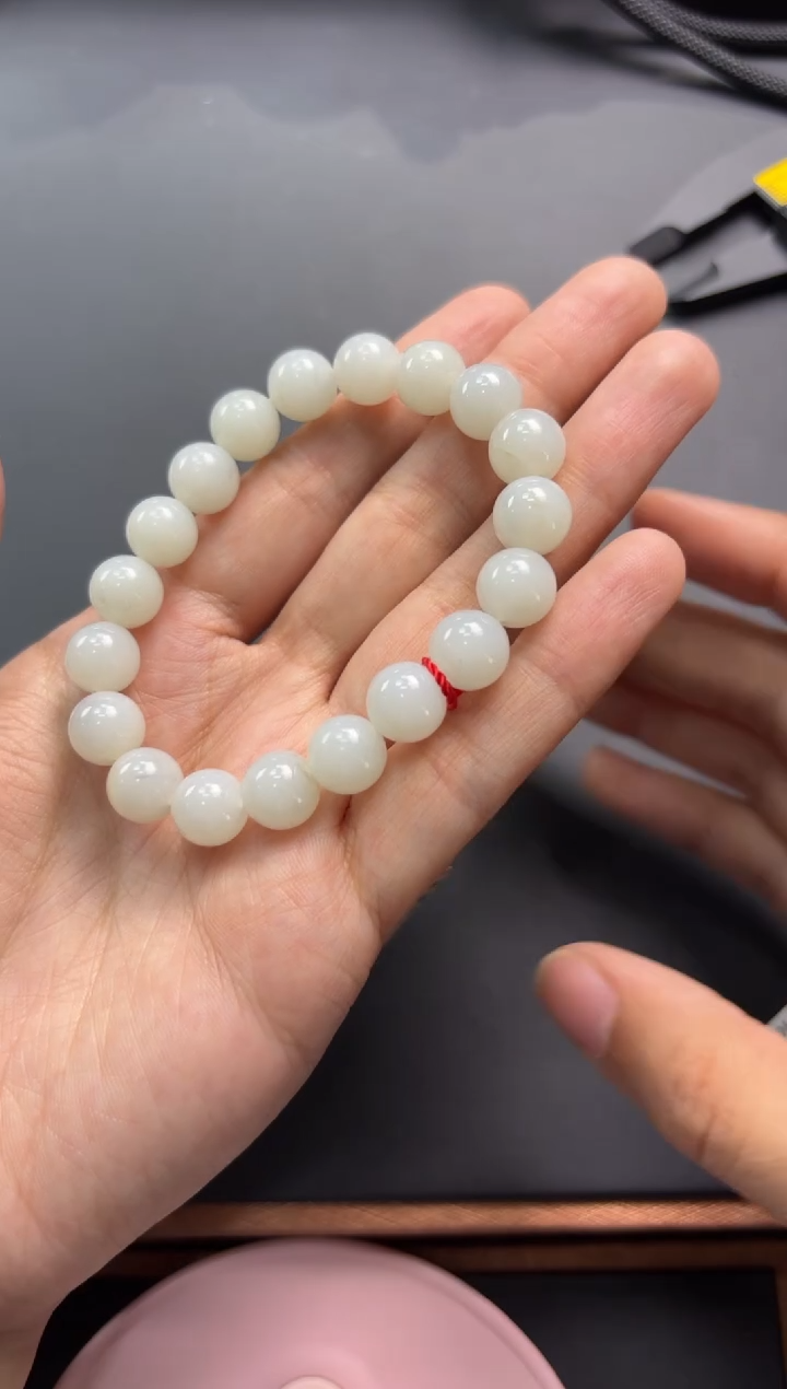 【闪购商品】和田玉手串未镶嵌且末微色差米达卡10M