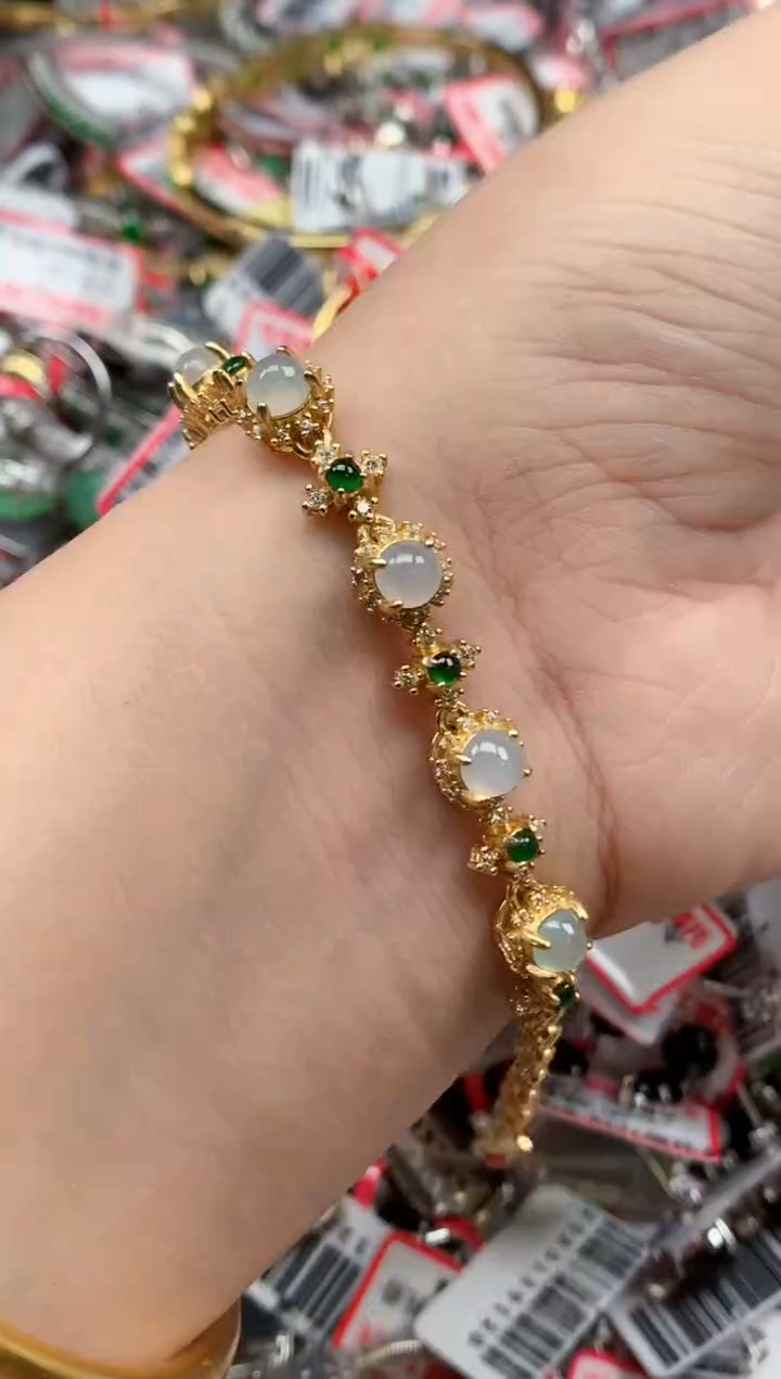 银S925镶嵌戒指翡翠天然A货缅甸翡翠