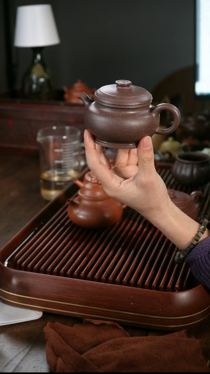 茶壶紫砂颂经壶紫降坡170cc