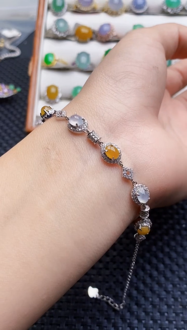 银S925镶嵌戒指翡翠3076