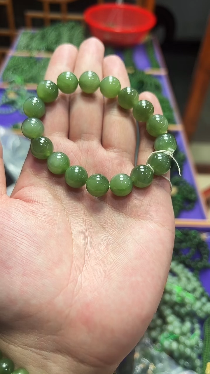 未镶嵌手串和田玉俄料猫眼手串卡12