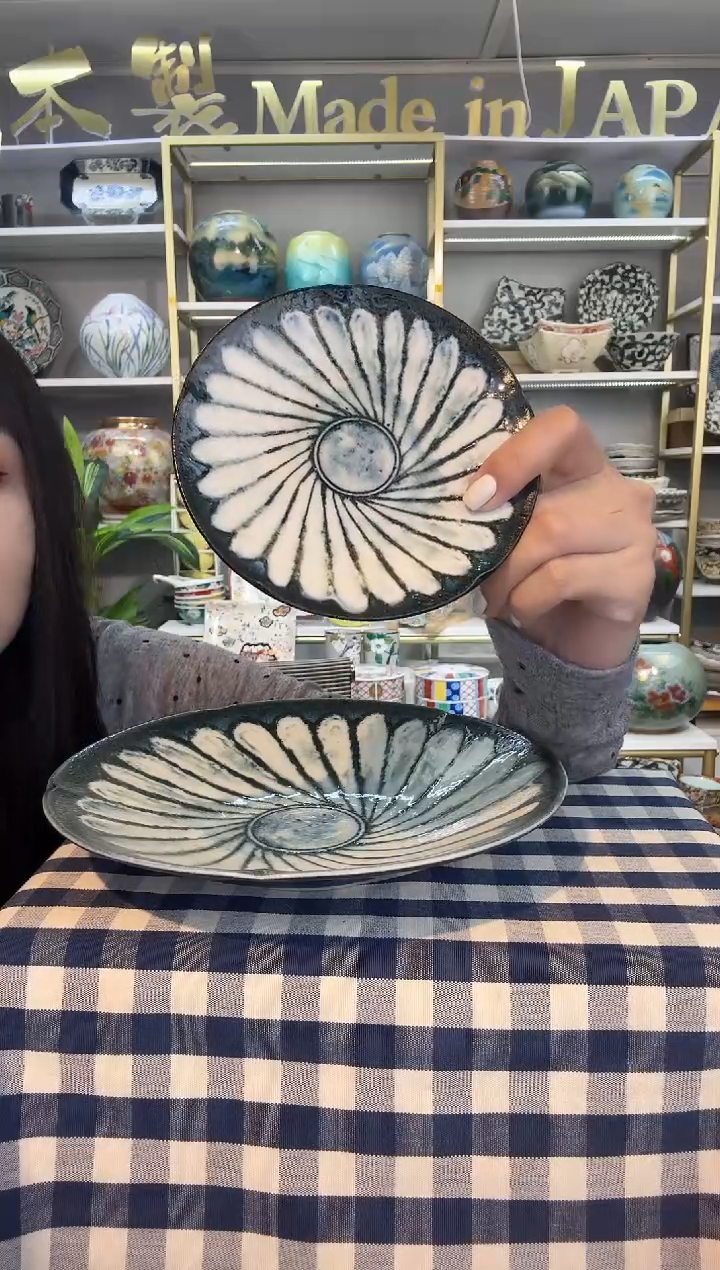 瓷令和粉引华平盘13cm2支