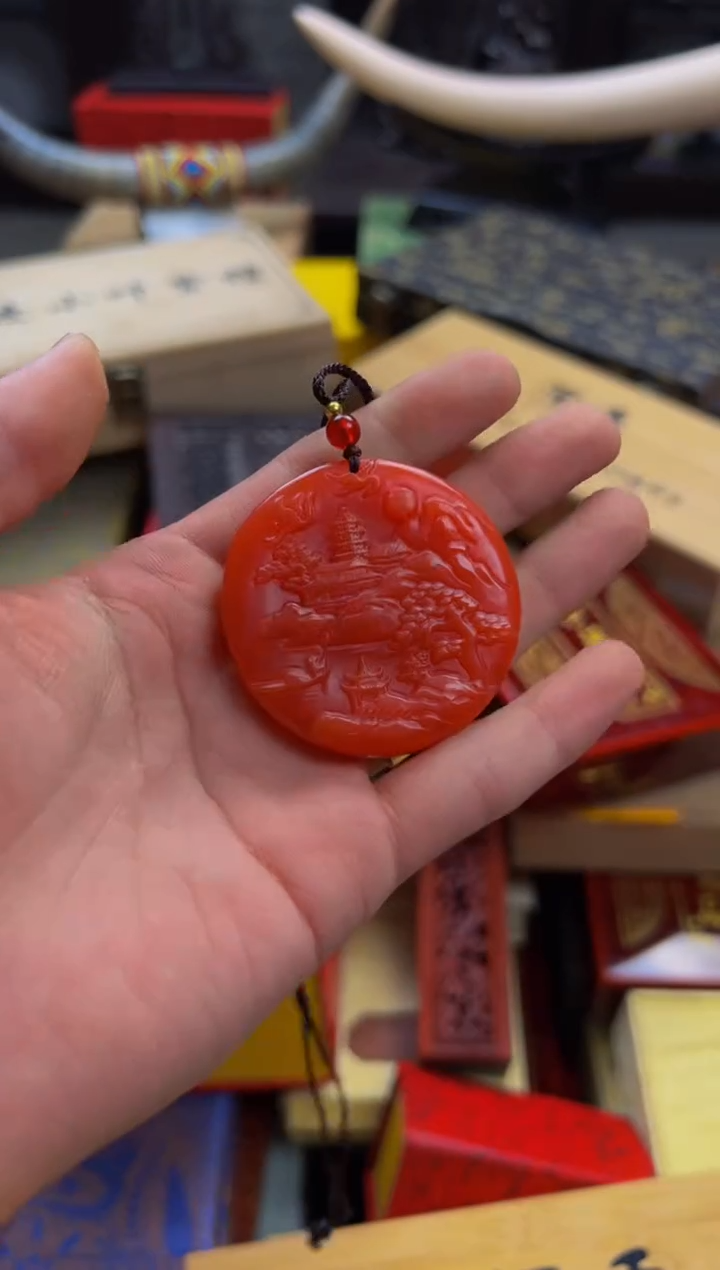 【闪购商品】和田玉1未镶嵌—————————————红玉山水