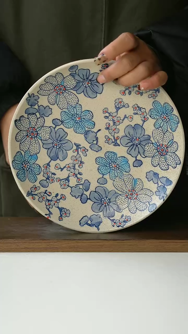 【闪购商品】陶瓷手绘山茶花早餐盘@4-2@