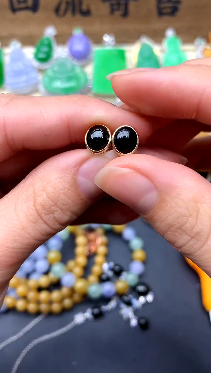 【闪购商品】翡翠耳饰18K金镶嵌289-中国好珍宝