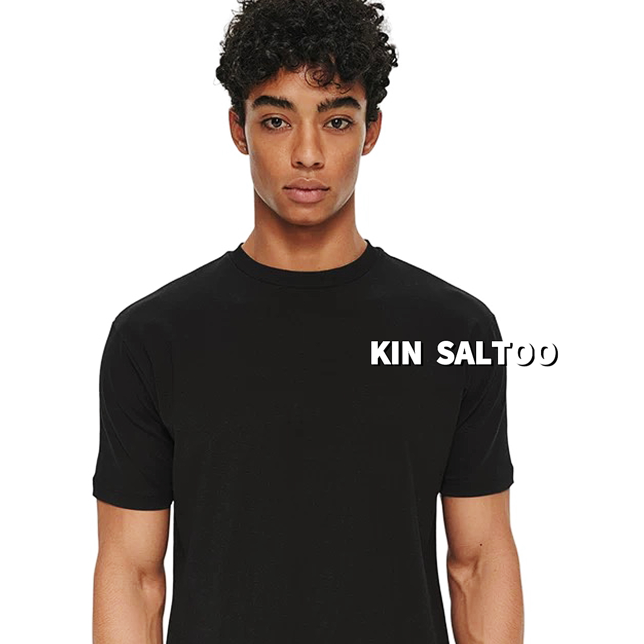 KINSALTOO"威登纯T"黑白基础显壮四季修身高定秀场健身弹力短袖 