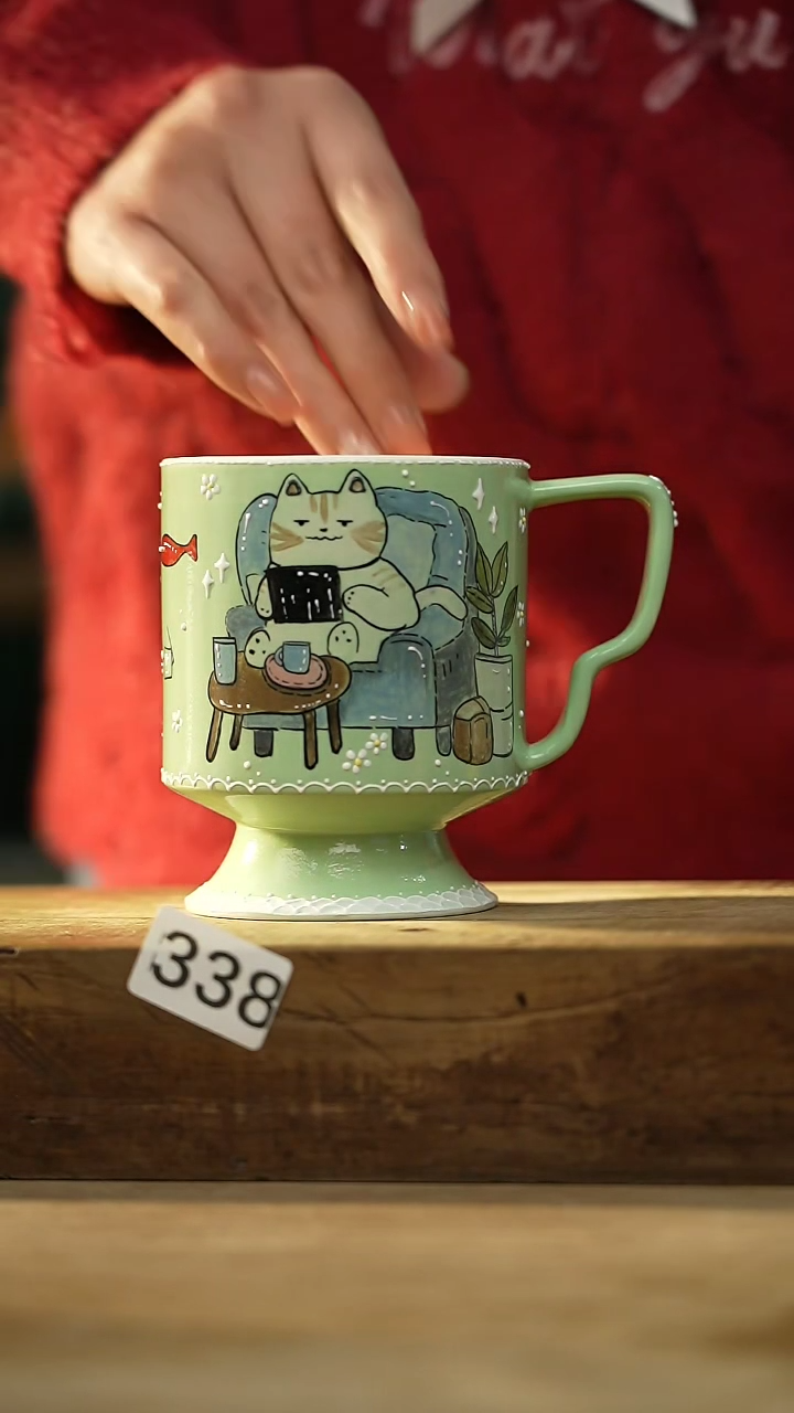 【闪购商品】瓷片新品！设计师款手绘/咖啡杯 喜喜