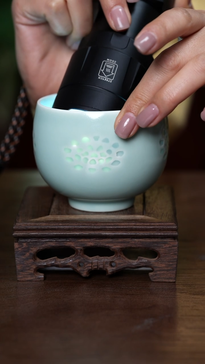 【闪购商品】L·宝丰宋官窑原产地汝瓷玲珑杯（微瑕）
