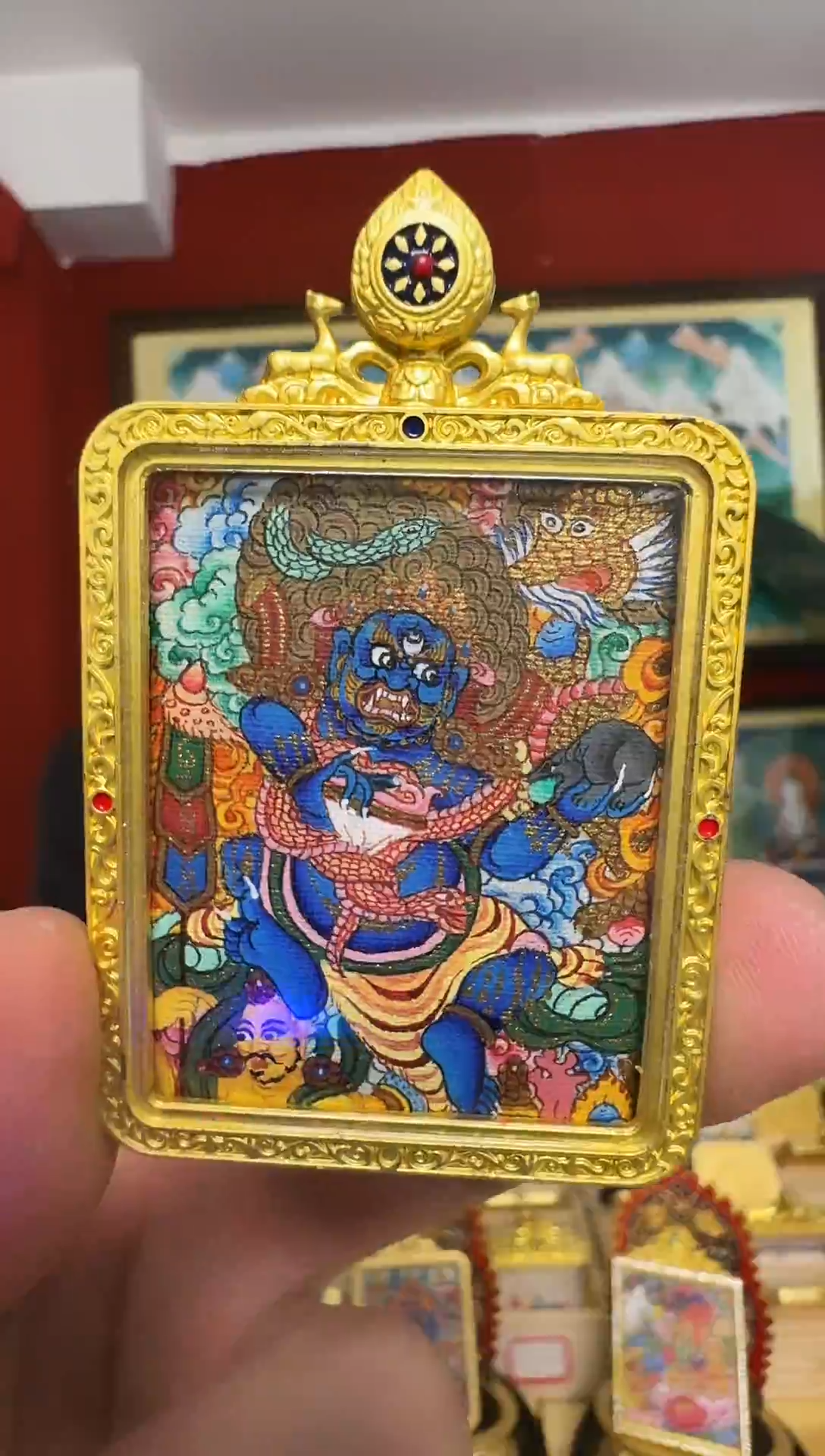 吊坠黑C-热贡纯手绘