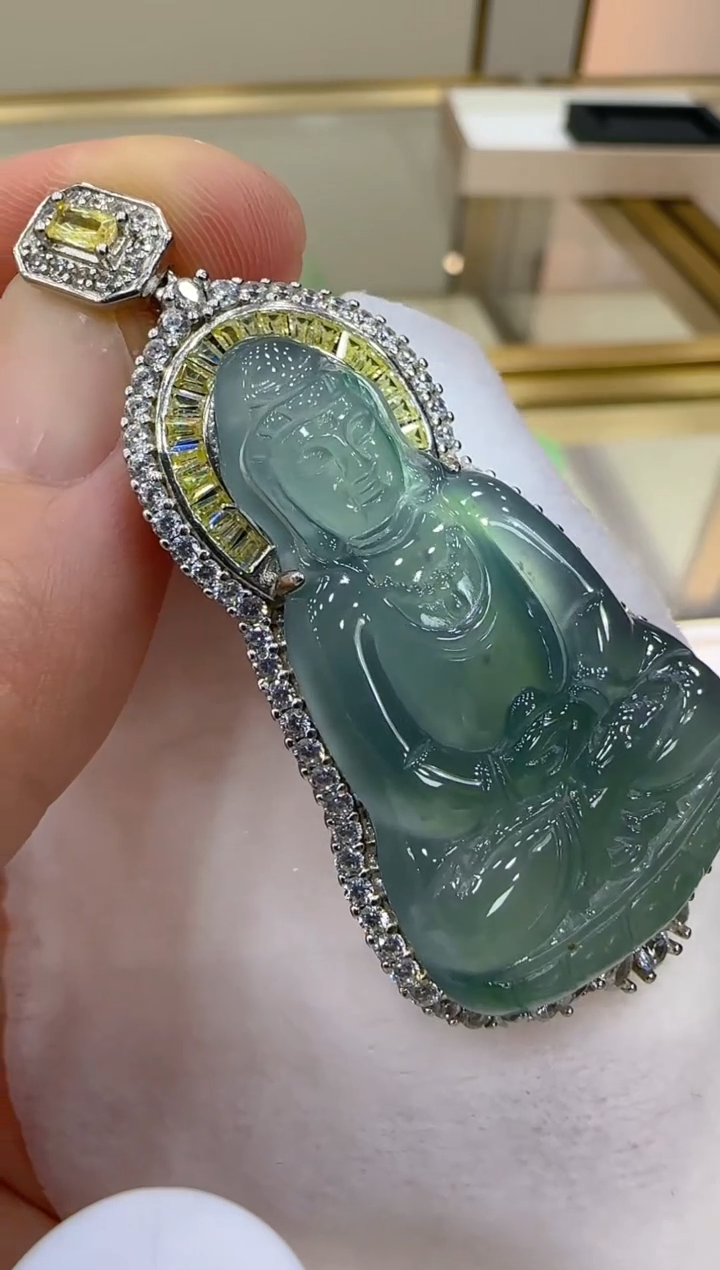 【闪购商品】翡翠吊坠(不含链)银S925镶嵌团购多样性发一件