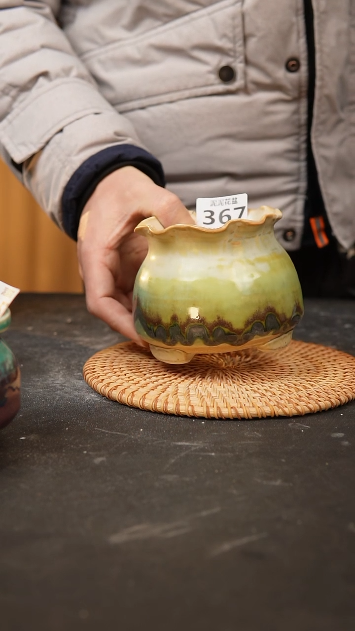 【闪购商品】瓷片367泥泥手工花盆