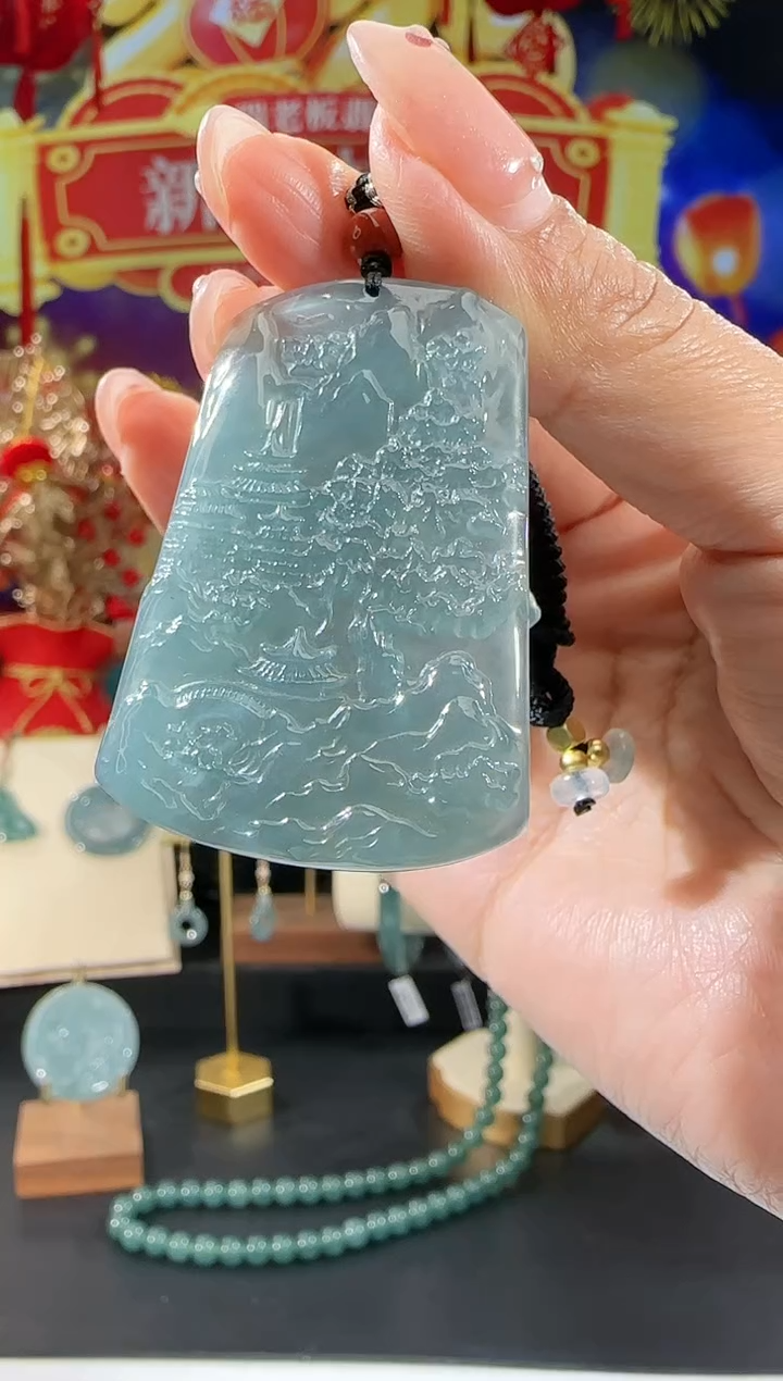 【闪购商品】翡翠吊坠(不含链)未镶嵌山水牌多样性发一