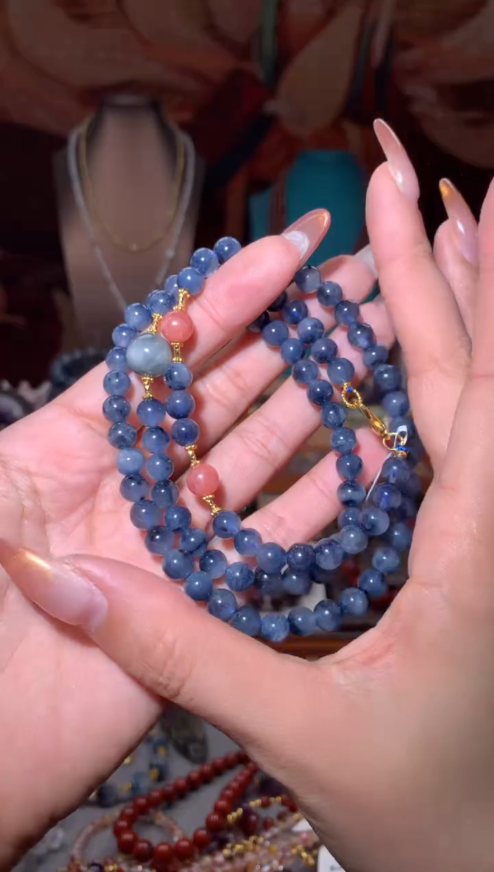 未镶嵌珠宝半成品水晶蓝兔毛万能链