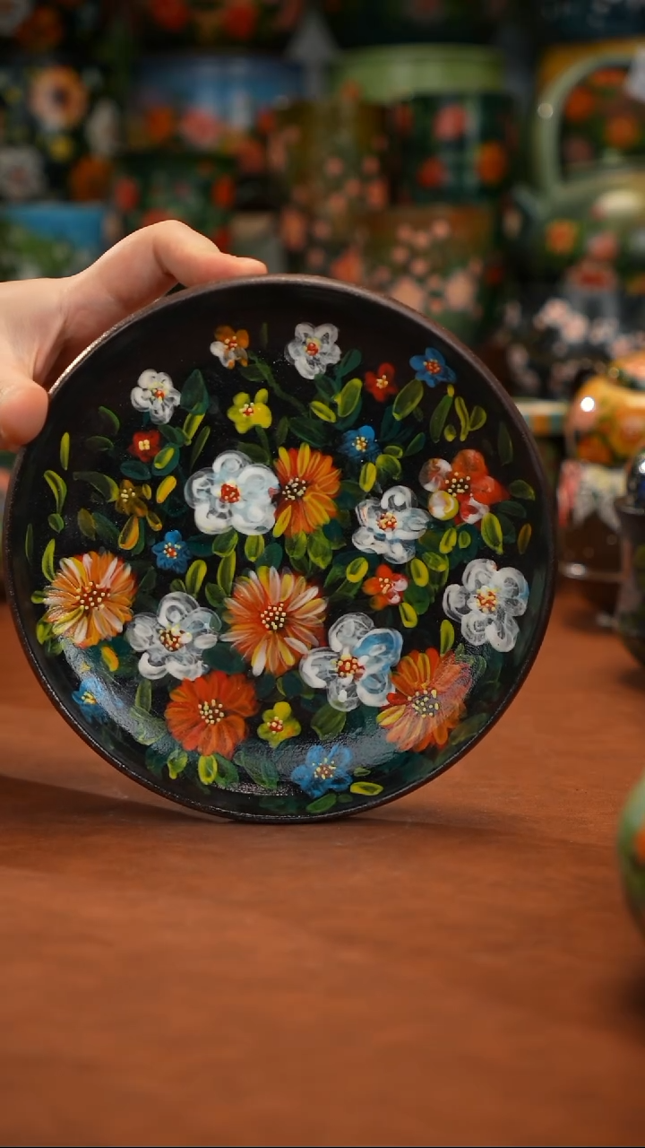 紫砂油画   釉下彩  盘