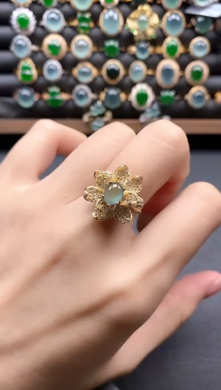 银S925镶嵌戒指翡翠651151