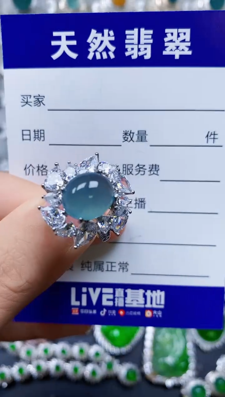 【闪购商品】翡翠戒指银S925镶嵌0264
