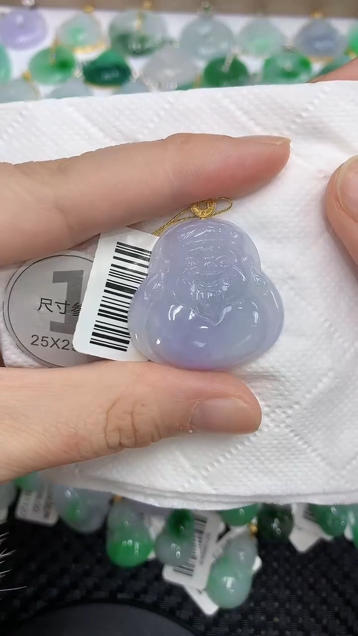 颈饰18K金镶嵌翡翠a货支持复检百元以上9元证书费自理